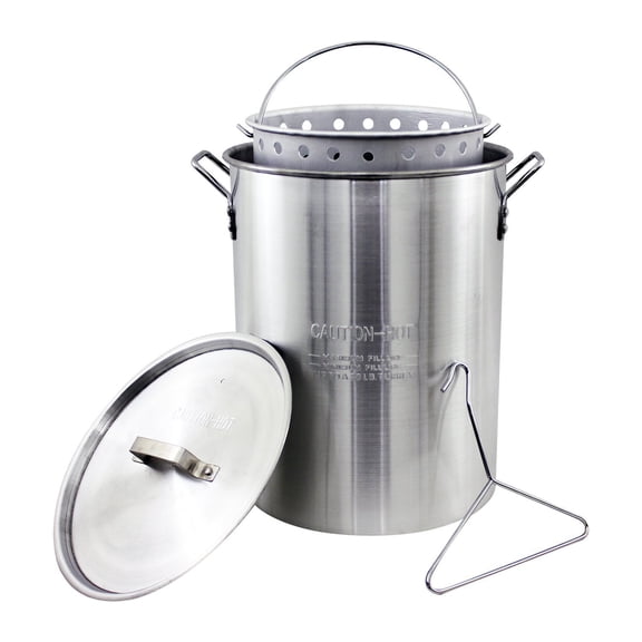 Chard ASP30, Aluminum Perforated Safety Hanger, 30 Quart Stock Pot and Strainer Basket, 1, Stainless Steel