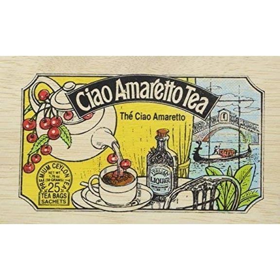 The Metropolitan Tea Company 62WD-618B-138 Ciao Amaretto 25 Teabags in Wood Box