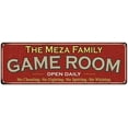 thumbnail image 1 of The Meza Family Gift Red Game Room Metal 6x18 Sign 206180038128, 1 of 1