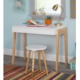 thumbnail image 1 of The Mezzanine Shoppe Riley Modern Two Tone Home Office Desk and Stool Set, 2 Piece, White, 1 of 5