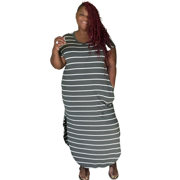 The Mia Striped Round Hem Maxi Dress