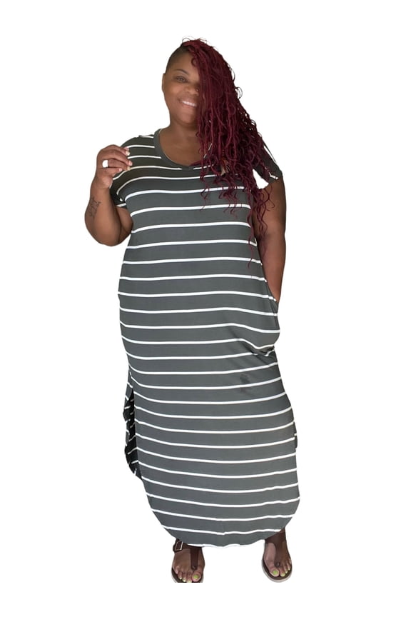 The Mia Striped Round Hem Maxi Dress