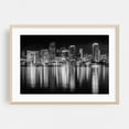 thumbnail image 1 of The Miami Skyline B&W - Miami Florida Photography Oak Framed Wall Art Print 12 x 18 inches, 1 of 6