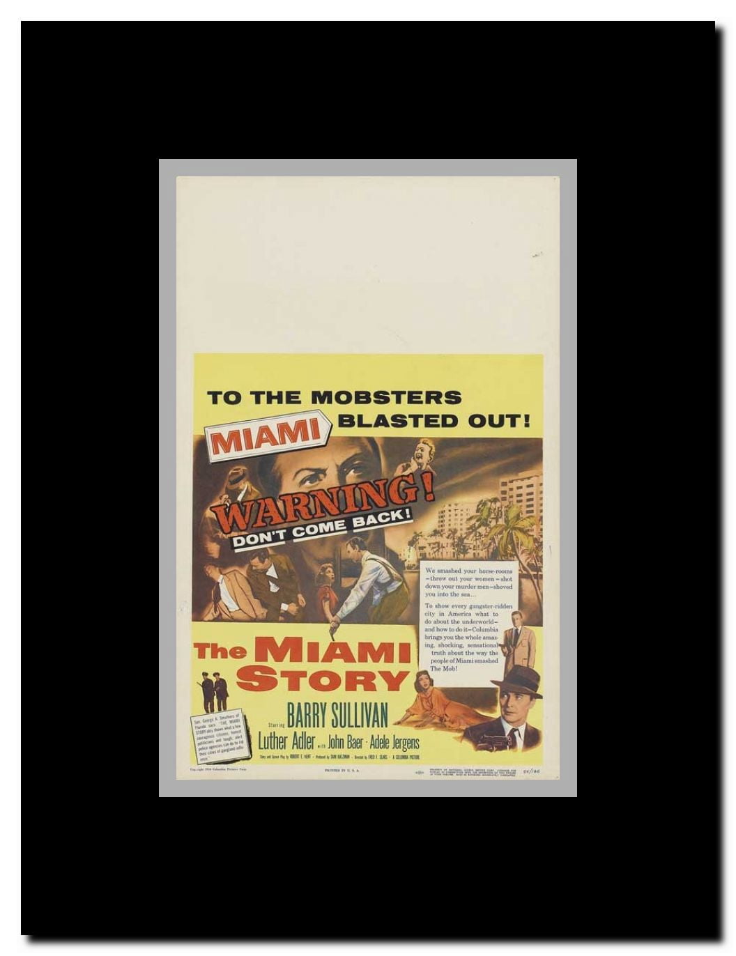 The Miami Story Framed Movie Poster