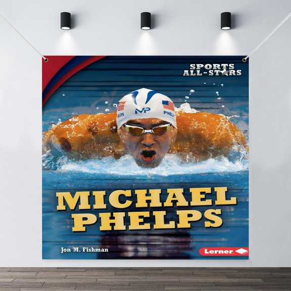 The Michael Phelps holiday banner is perfect for adding festive cheer.35.43x35.43in90x90cm