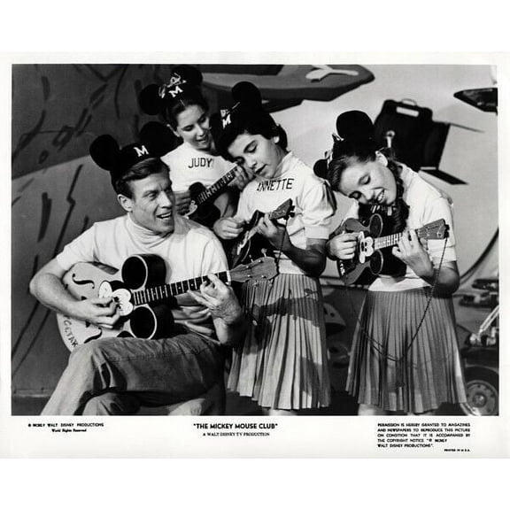 The Mickey Mouse Club Annette Funicello & Mouseketeers play guitars 8x10 photo