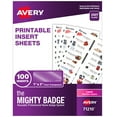 thumbnail image 1 of Avery Name Badge Kit Refills, Clear, 100 Printable Inserts (71210), 1 of 9