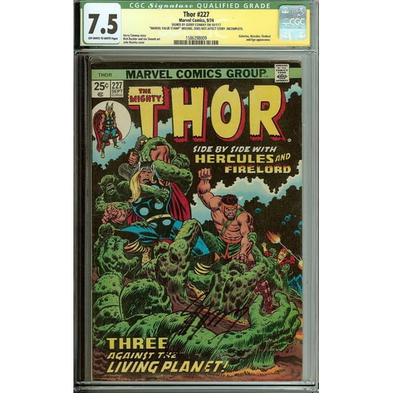 The Mighty Thor #227 CGC 7.5 Signature Series Signed Gerry Conway
