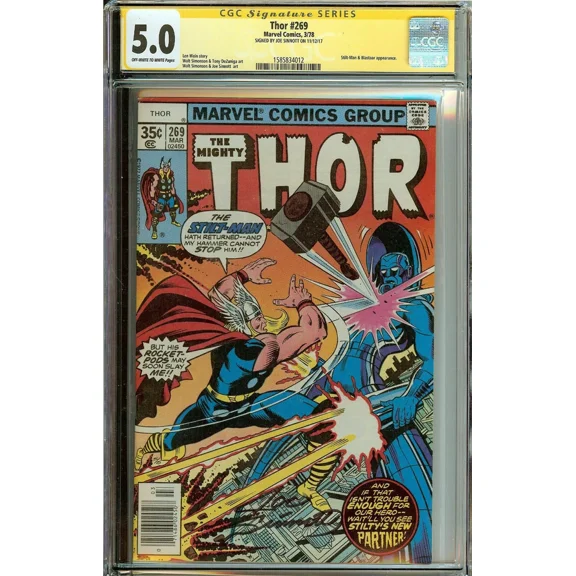 The Mighty Thor #269 CGC 5.0 Signature Series Signed by Joe Sinnott (Marvel Comics)