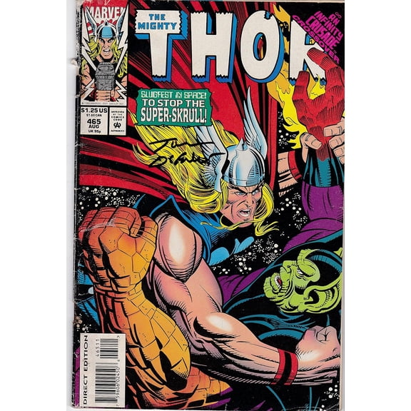 The Mighty Thor #465 FINE Signed Tom Defalco