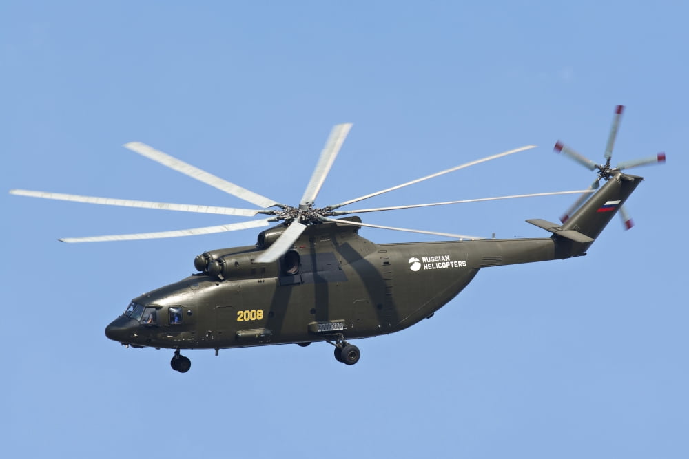 The Mil Mi-26 cargo helicopter in flight over Russia Canvas Art - Daniele FaccioliStocktrek Images (34 x 23)