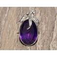 thumbnail image 1 of The Mila: Oval Shaped Siberian Amethyst Cocktail Ring in 14 Karat White Gold with Diamonds, 1 of 5