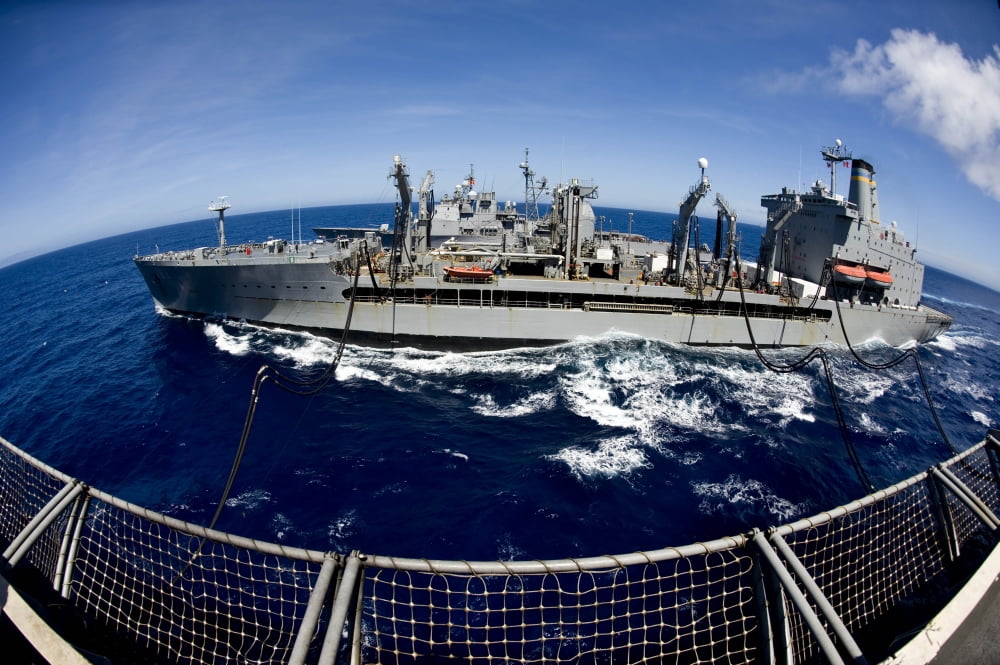 The Military Sealift Commands Fleet Replenishment Oiler USNS Walter S Diehl Canvas Art - Stocktrek Images (35 x 23)