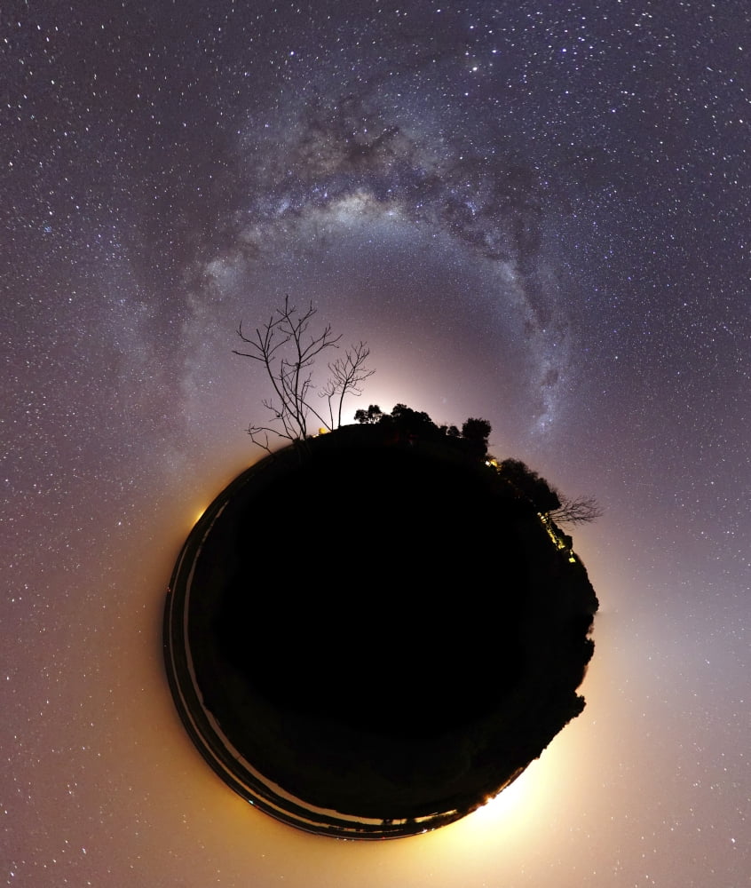 The Milky Way and zodiacal light presented as a mini planet Canvas Art - Luis ArgerichStocktrek Images (14 x 16)