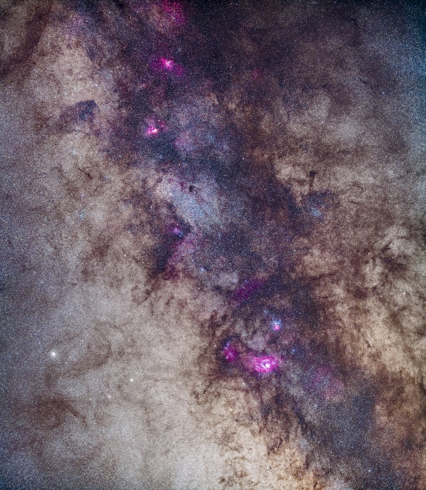 The Milky Way around the Small Sagittarius Star Cloud Canvas Art - Alan DyerStocktrek Images (14 x 15)