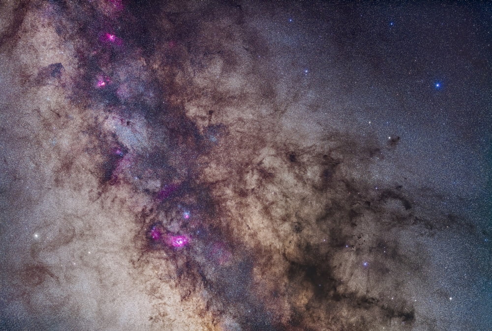 The Milky Way around the Small Sagittarius Star Cloud Canvas Art - Alan DyerStocktrek Images (34 x 23)