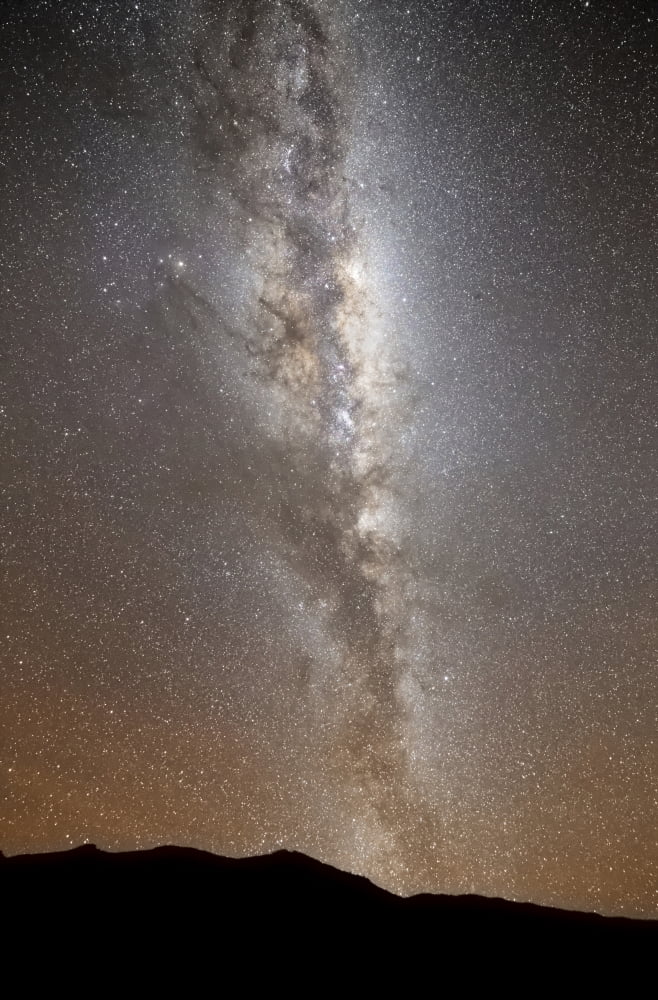 The Milky Way in vertical position rising from the horizon Canvas Art - Luis ArgerichStocktrek Images (12 x 18)