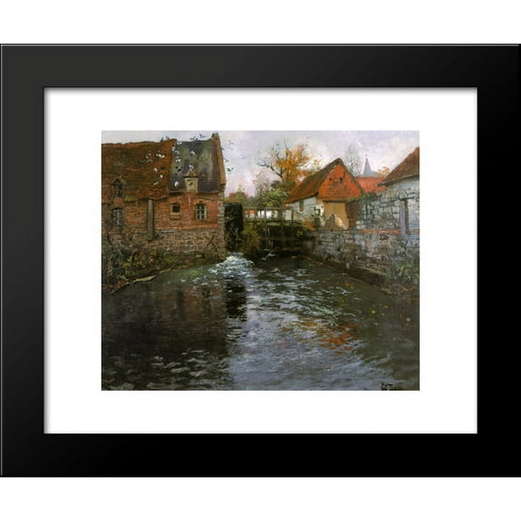 The Mill Pond 20x24 Framed Art Print by Frits Thaulow