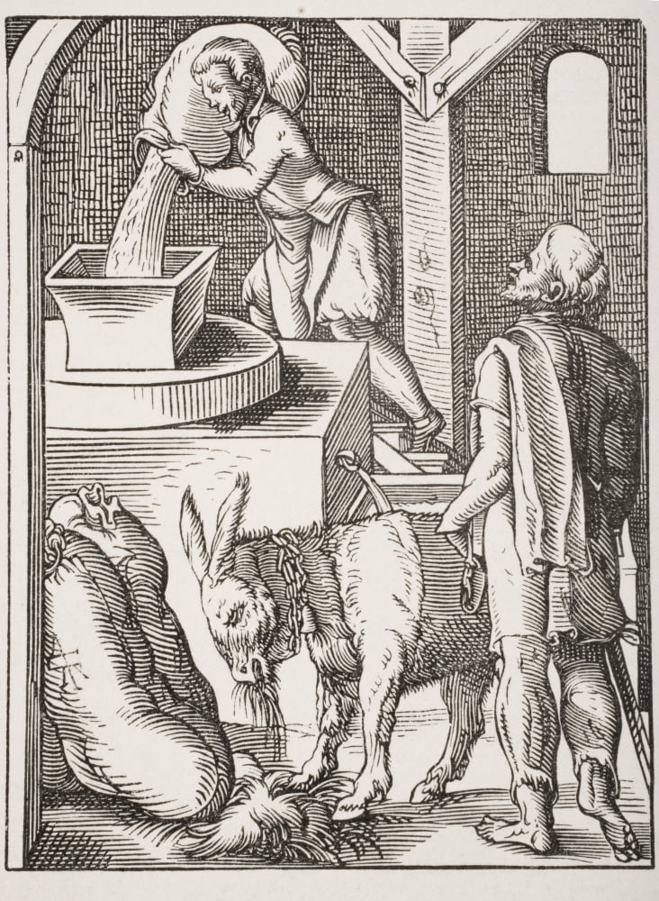 The Miller 19Th Century Reproduction Of 16Th Century Engraving By Jost Amman Canvas Art - Ken Welsh Design Pics (12 x 17)