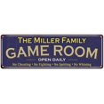 thumbnail image 1 of The Miller Family Gift Blue Game Room Metal 6x18 Sign 206180037363, 1 of 1