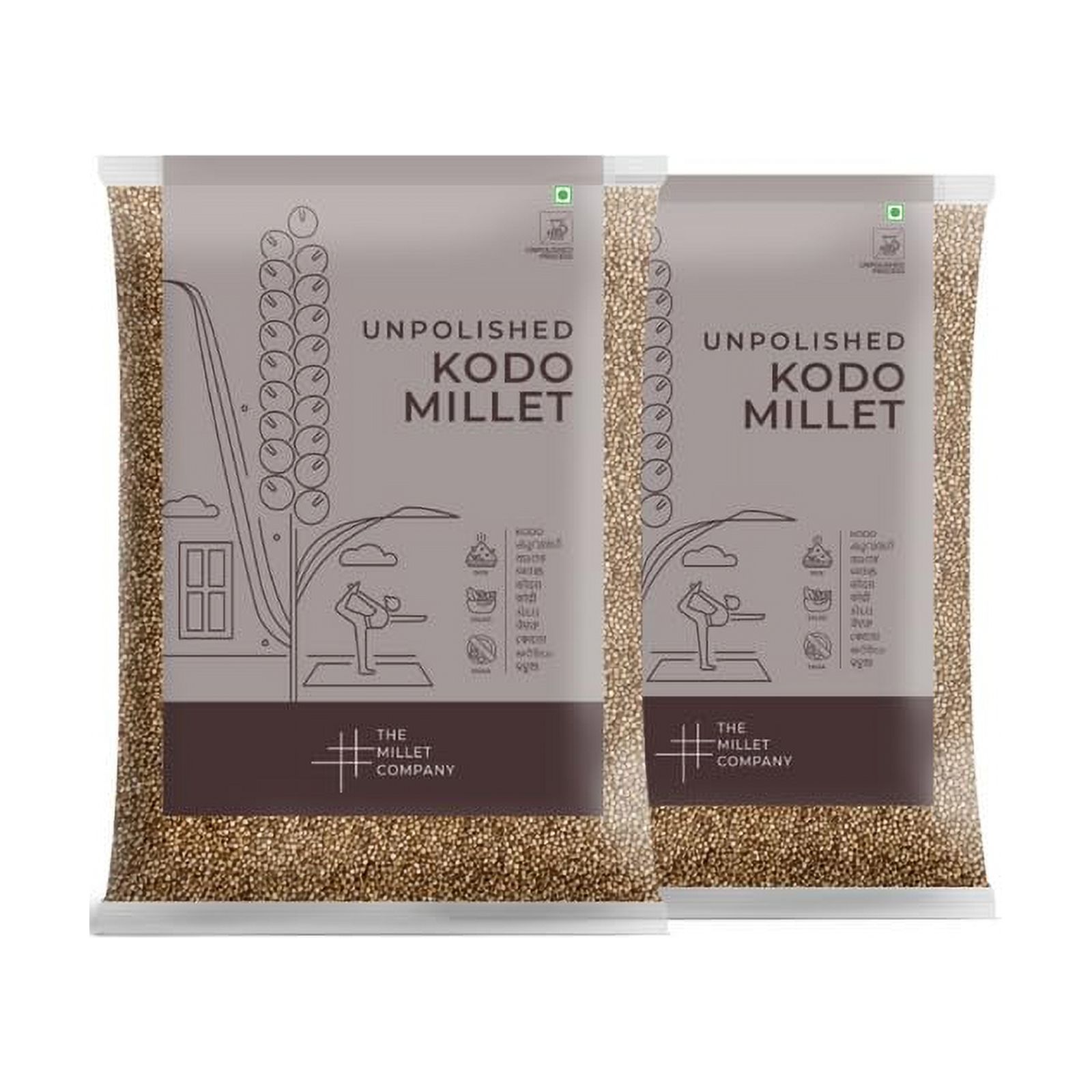 The Millet Company Unpolished Kodo Millet 2 Kg, Kodon, Kodri, Gluten