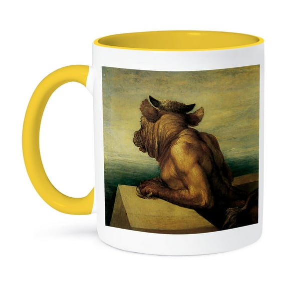 3dRose, The Minotaur by George Freceric Watts, 11oz Two-Tone Yellow Mug