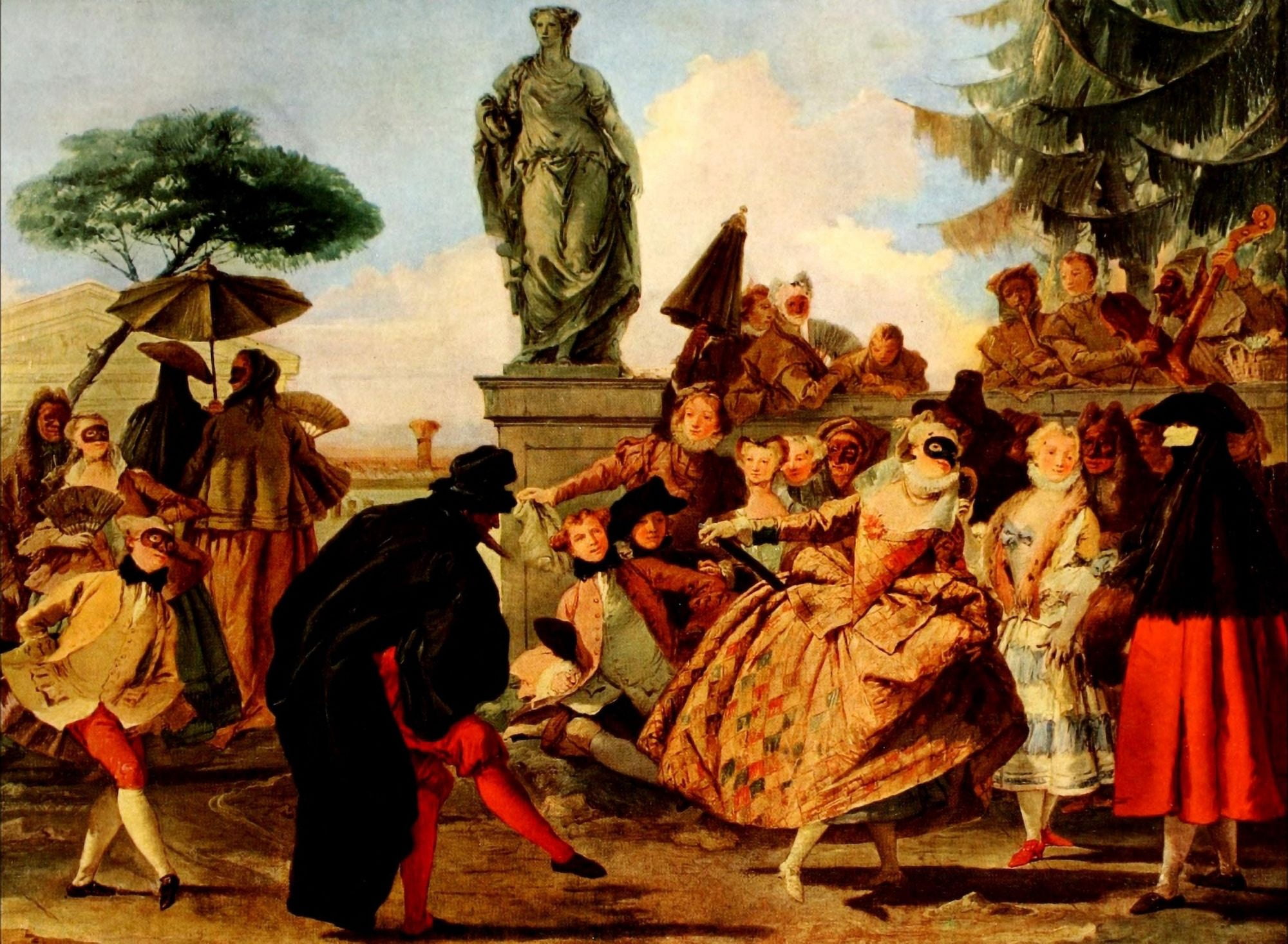 The Minuet Rococo age 1960 Canvas Art - Giovanni Battista Tiepolo (24 x 36)