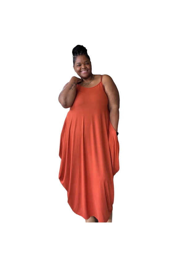 The Mira Almond Spaghetti Strap Maxi Dress