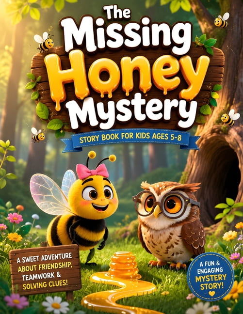 The Missing Honey Mystery - Story book for kids ages 5-8: A Bee and Owl Adventure in the Whispering Woods, (Paperback)