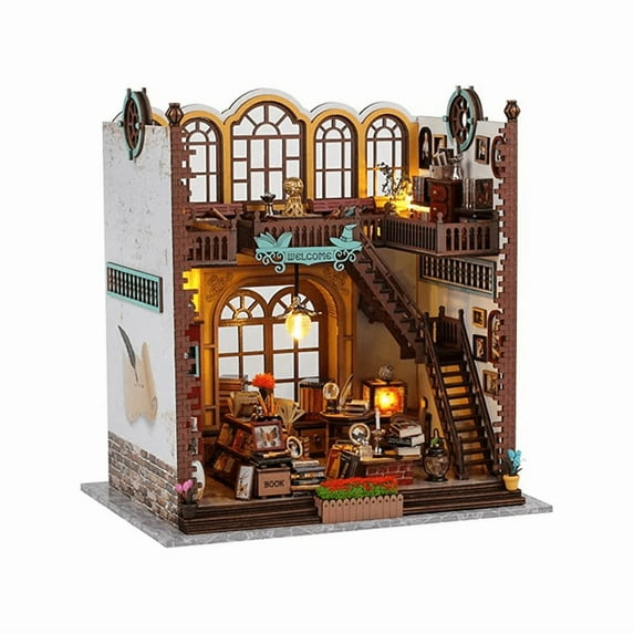 The Missing Piece DIY Miniature Magic Book House Kit LED Lights