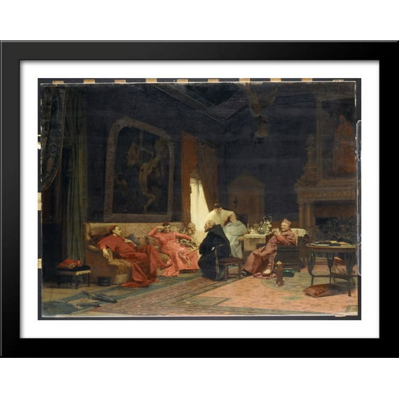 The Missionary's Adventures 36x28 Large Black Wood Framed Print Art by Jehan Georges Vibert