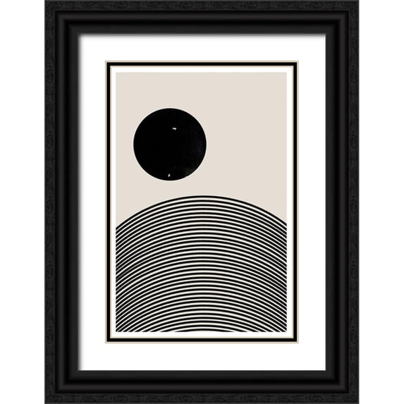 The Miuus Studio 11x14 Black Ornate Wood Framed with Double Matting Museum Art Print Titled - BaB No17.