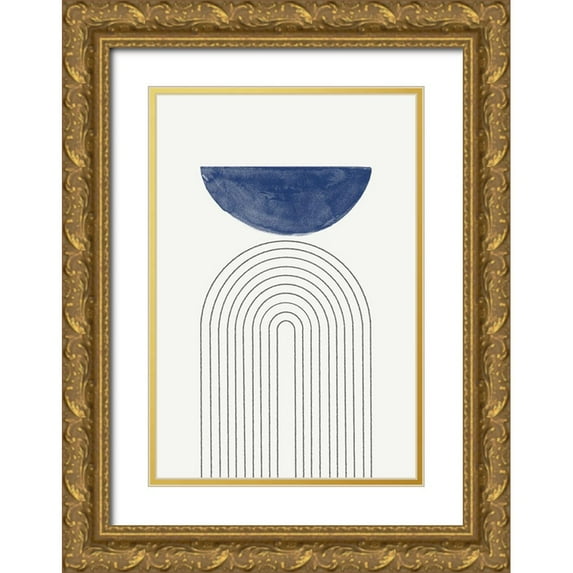 The Miuus Studio 11x14 Gold Ornate Wood Framed with Double Matting Museum Art Print Titled - Blue Moon No3.