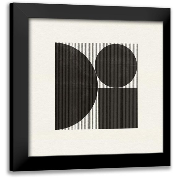 The Miuus Studio 12x12 Black Modern Framed Museum Art Print Titled - Paper Object No7