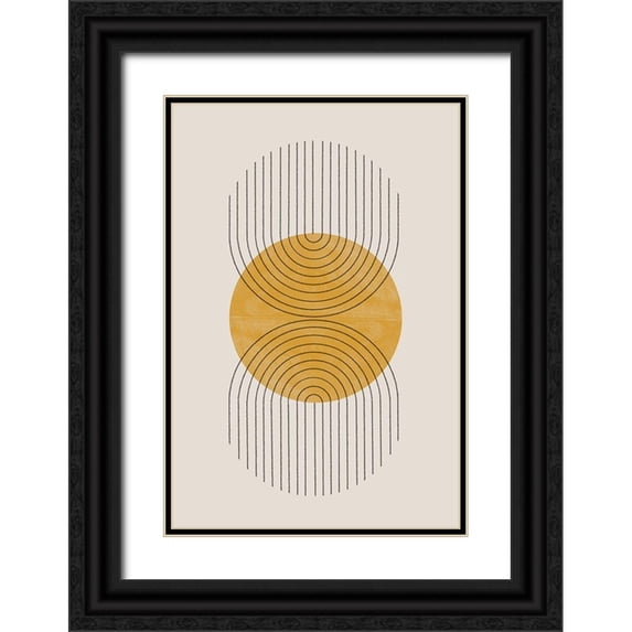 The Miuus Studio 13x18 Black Ornate Wood Framed with Double Matting Museum Art Print Titled - Perfect Point Yellow