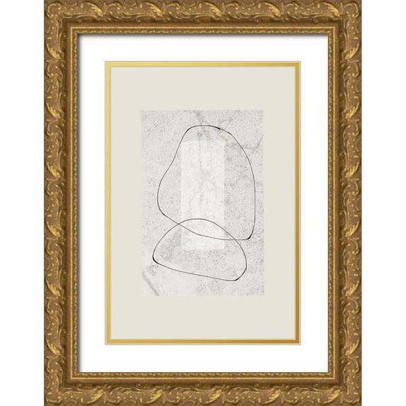 The Miuus Studio 13x18 Gold Ornate Wood Framed with Double Matting Museum Art Print Titled - Composition IV