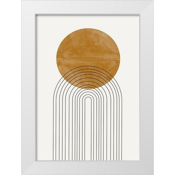 The Miuus Studio 14x18 White Modern Wood Framed Museum Art Print Titled - Abstract Flow No2.