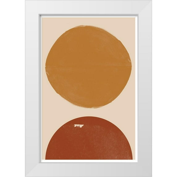 The Miuus Studio 17x24 White Modern Wood Framed Museum Art Print Titled - Burn Orange Composition