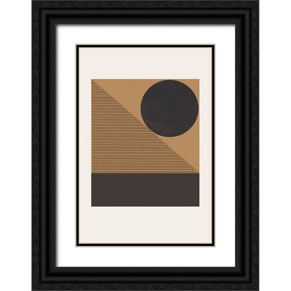 The Miuus Studio 23x32 Black Ornate Wood Framed with Double Matting Museum Art Print Titled - Composition VII