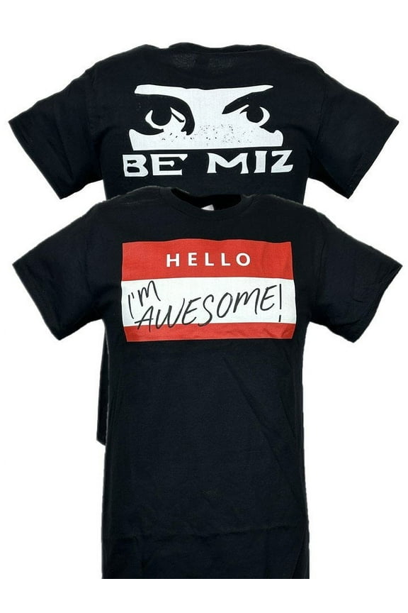 The Miz Hello I'm Awesome Be Miz Nametag Mens Black T-shirt M