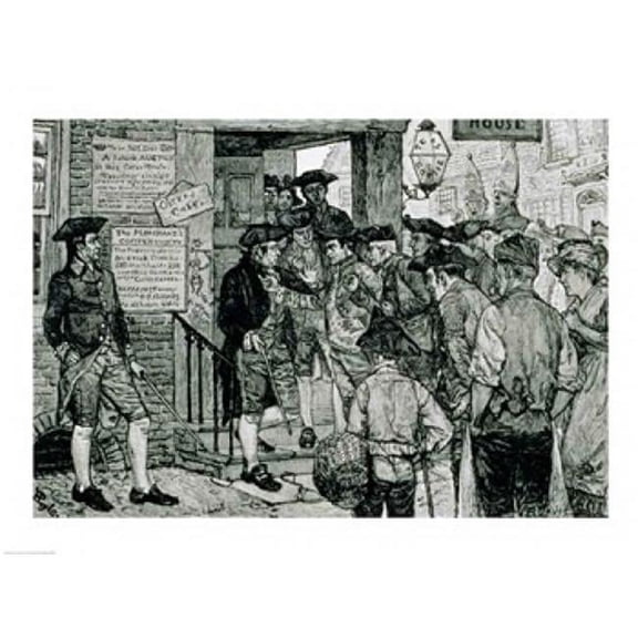 The Mob Attempting To Force A Stamp Officer To Resign Poster Print by Howard Pyle - 36 x 24 in. - Large