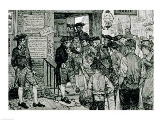 The Mob Attempting to Force a Stamp Officer to Resign Canvas Art - Howard Pyle (36 x 24)