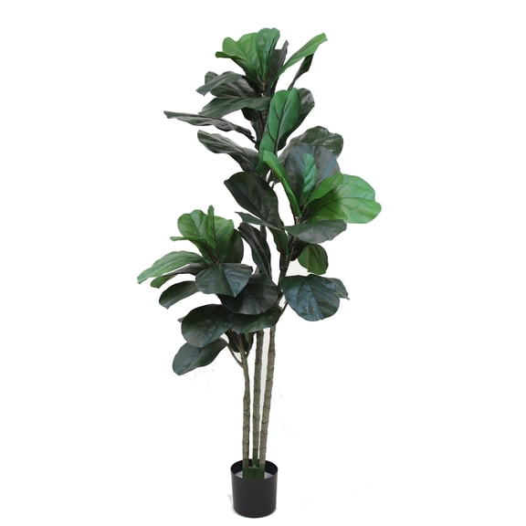 The Mod Greenhouse 39" Fiddle Leaf Artificial Tree in Black Matte Planter's Pot