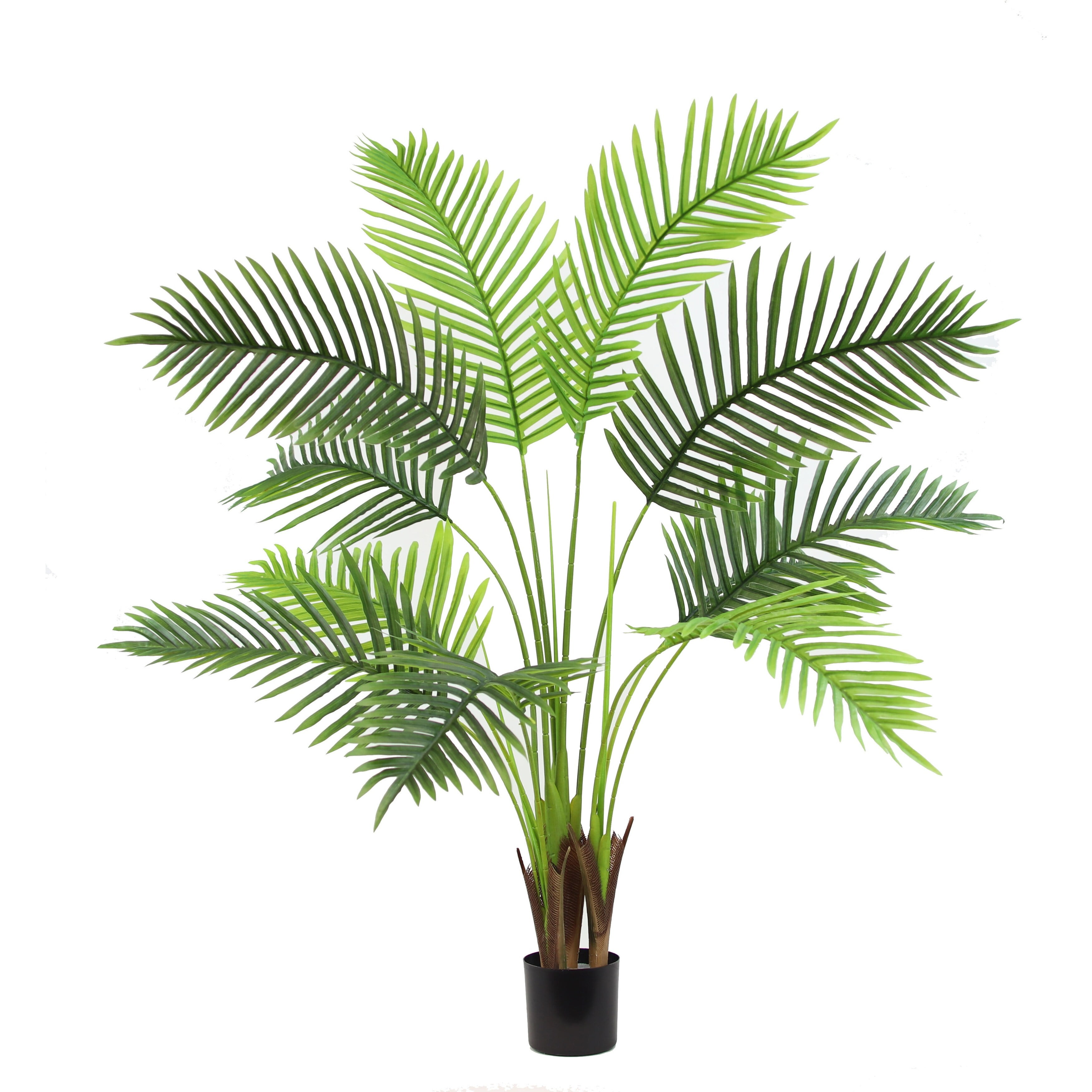 48" Green Silk Paradise Palm Tree in Black Planter Pot