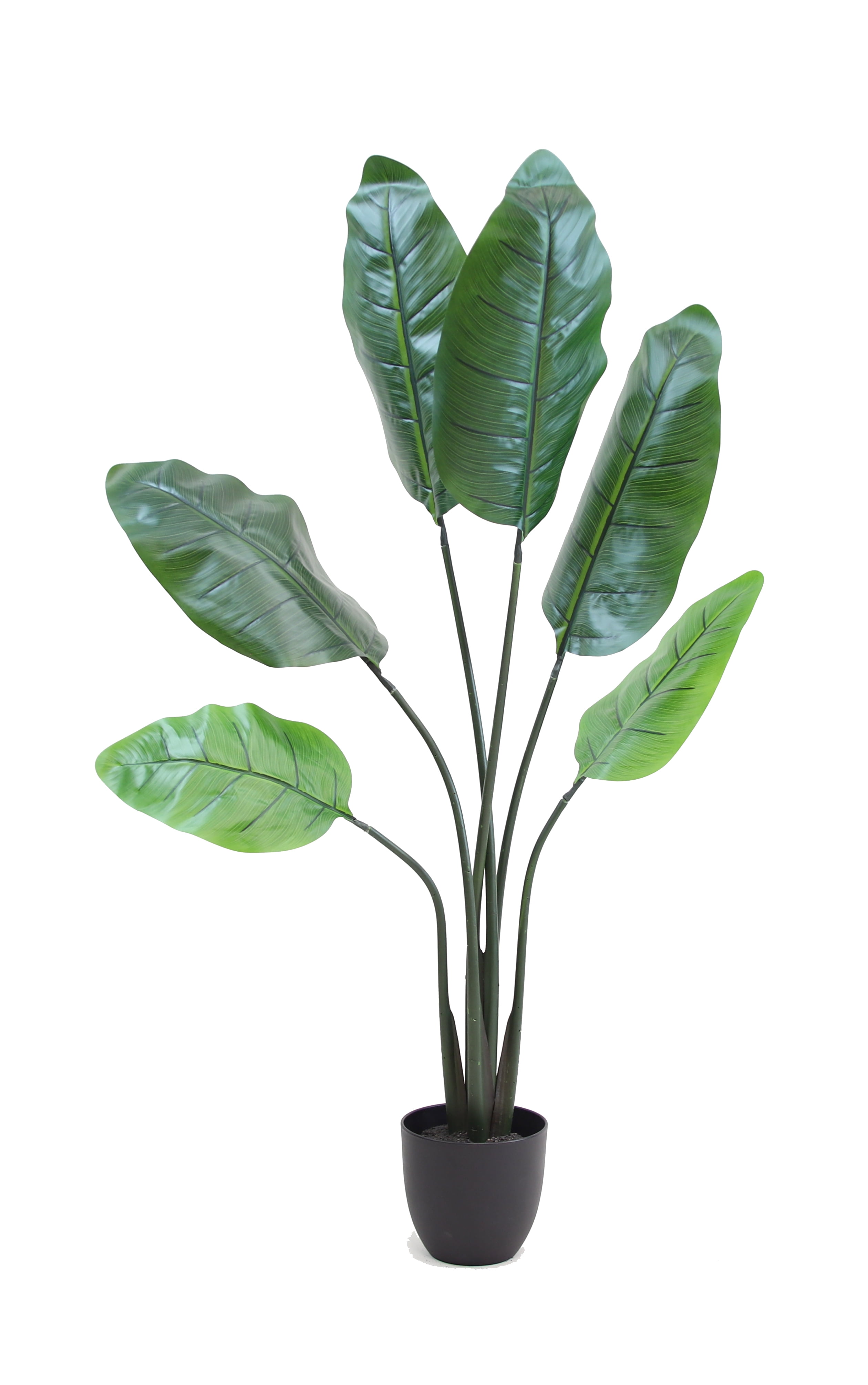 52" Green Artificial Bird of Paradise Tree in Black Plastic Pot