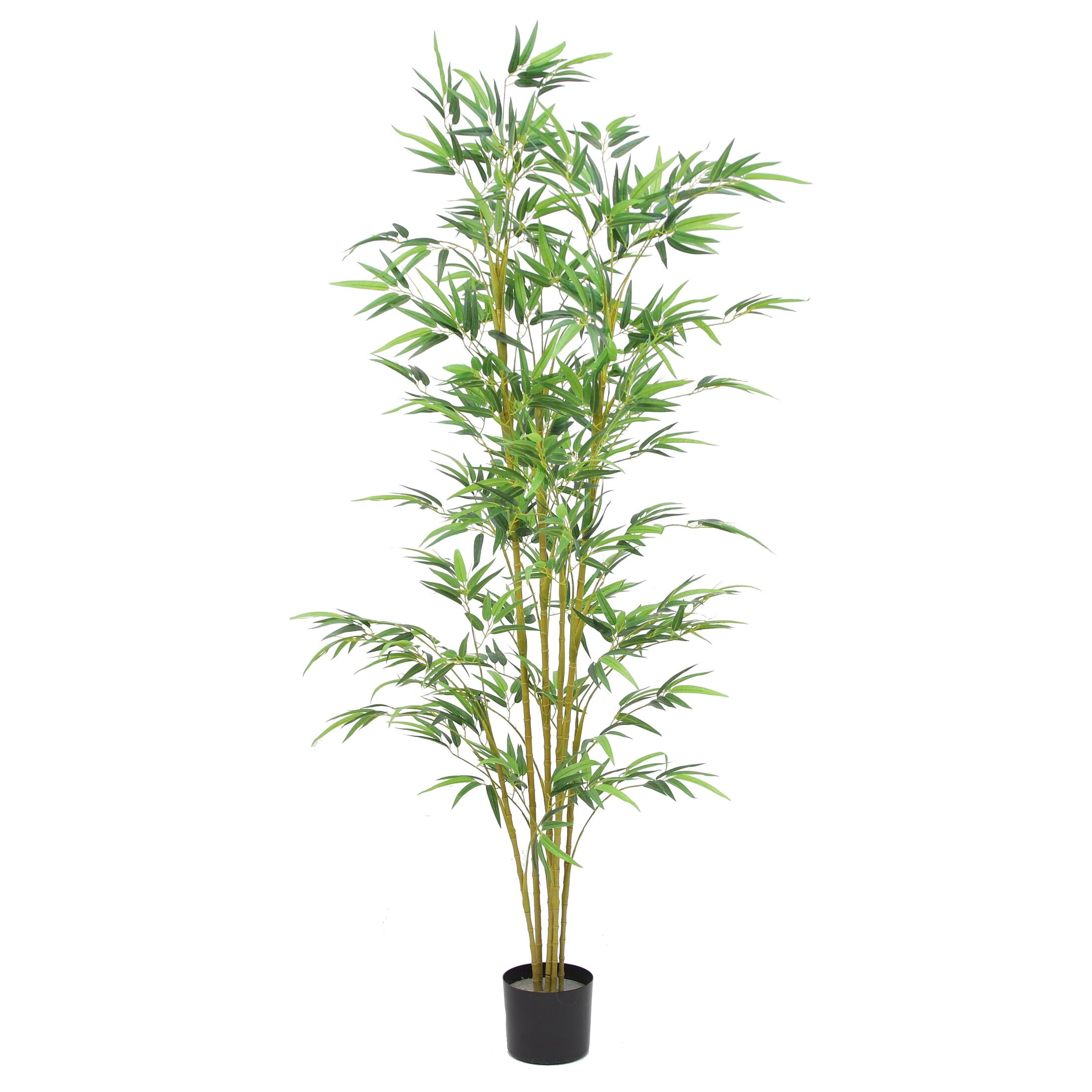 The Mod Greenhouse 60" Artificial Real Touch Bamboo Tree in Black Matte Planter's Pot 72