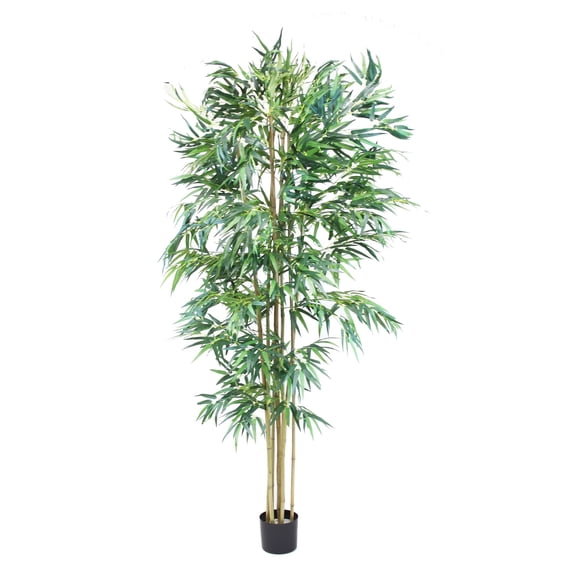 The Mod Greenhouse 60" Artificial Real Touch Bamboo Tree in Black Matte Planter's Pot