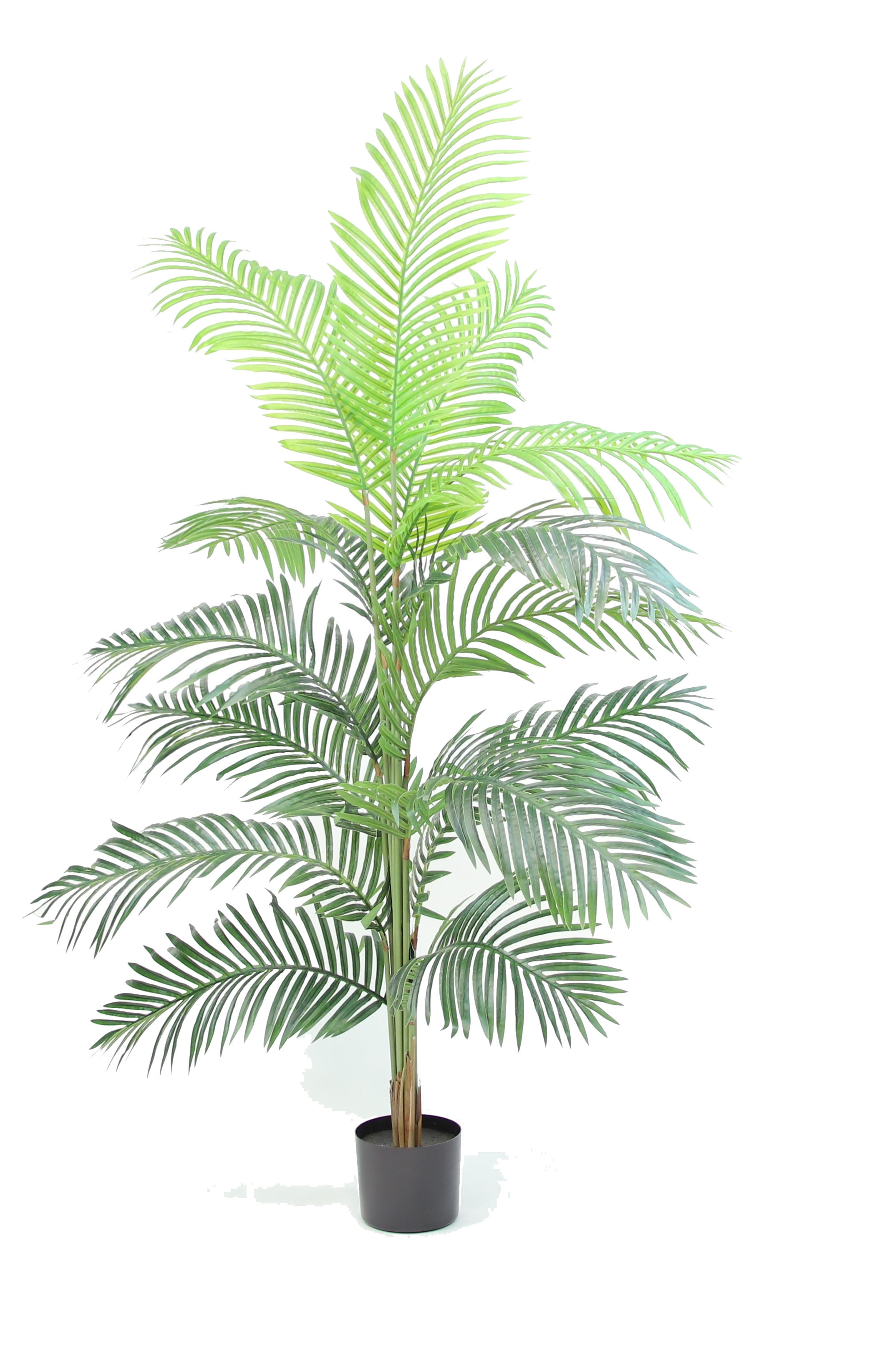 72" Tall Artificial Green Areca Palm in Black Planter Pot