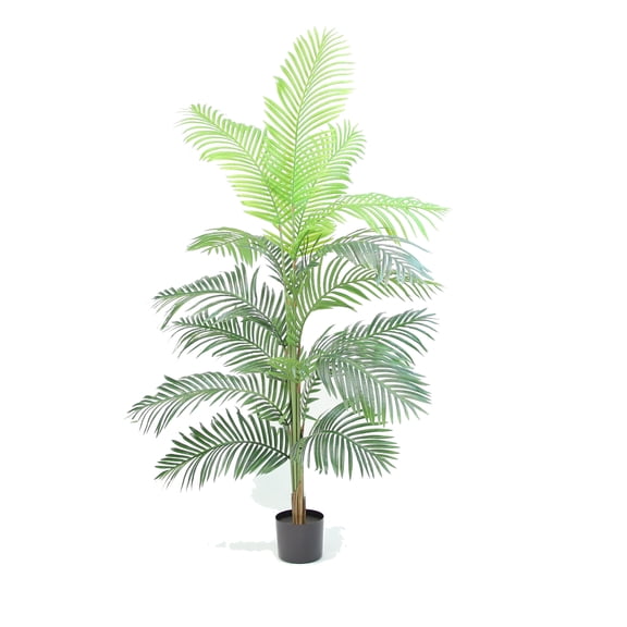 The Mod Greenhouse 72" Artificial Green Areca Palm Tree in a Matte Black Grower's Pot