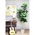 thumbnail image 1 of The Mod Greenhouse 78" Artificial Green Fiddle Leaf Tree in a Black Matte Planter Pot, 1 of 5
